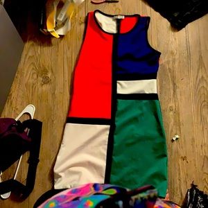 Women’s L colourblock 60s style dress